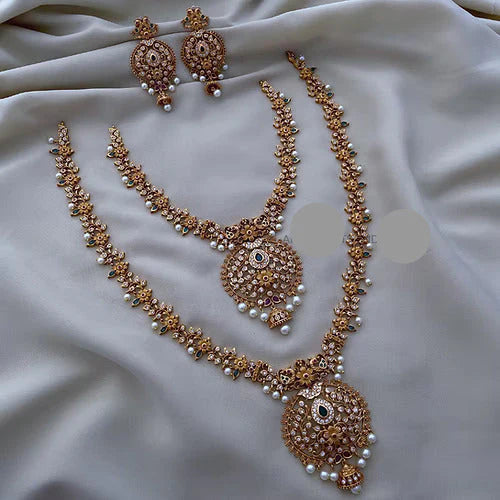 Antique Ratna Jewel Combo Necklace Set Gold